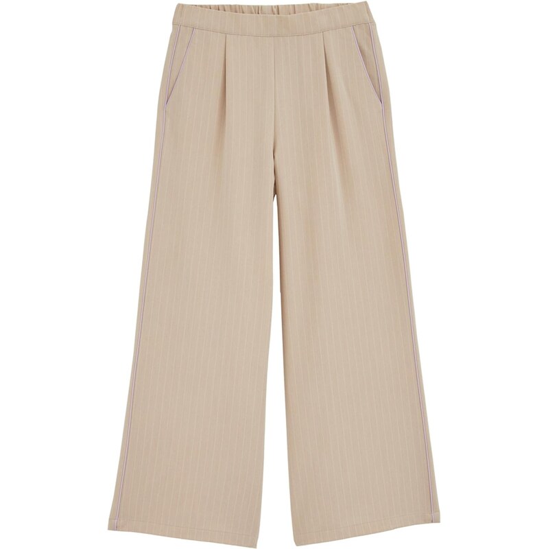 WE Fashion Nohavice béžová / biela 67298184