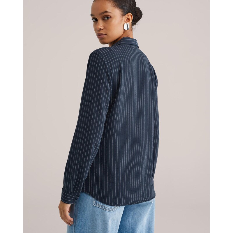 WE Fashion Blúzka námornícka modrá / šedobiela 67298207