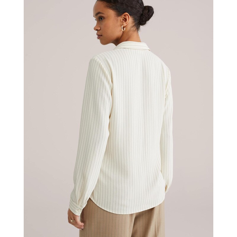 WE Fashion Blúzka hnedá / biela 67298209