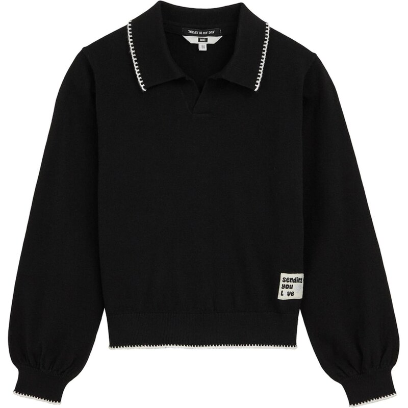 WE Fashion Sveter čierna / biela 67298327