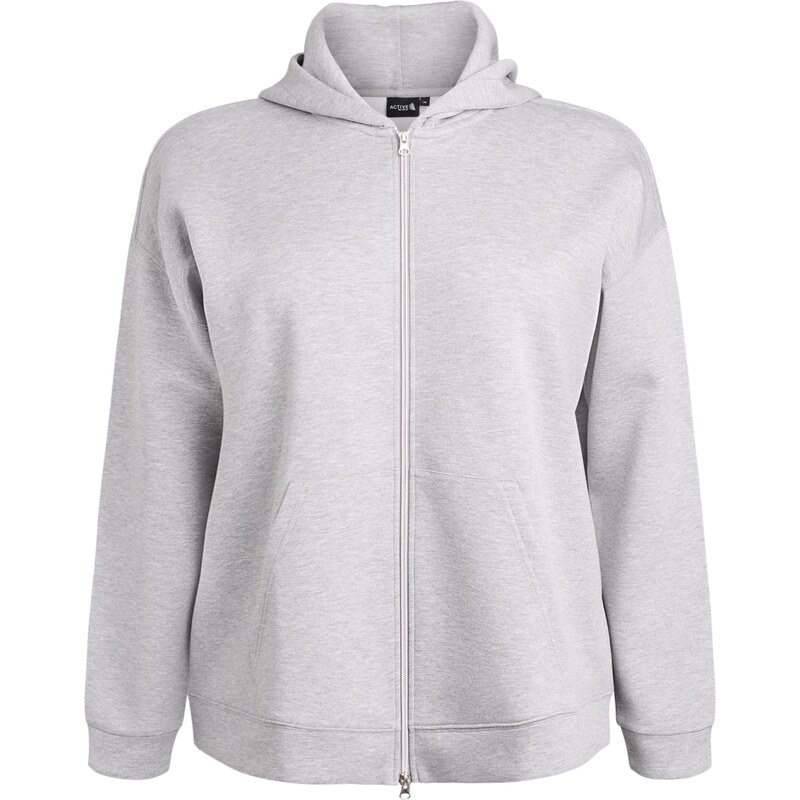 Active by Zizzi Športová mikina so zipsom ATRIE svetlosivá 67298330