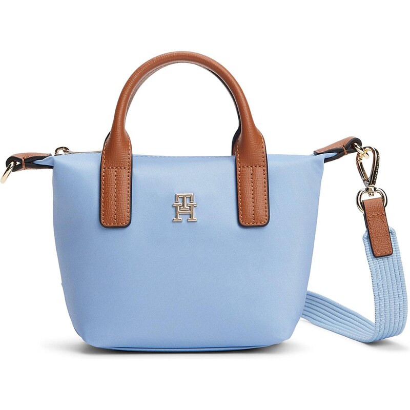 TOMMY HILFIGER Kabelka Popette svetlomodrá / koňaková 67298547
