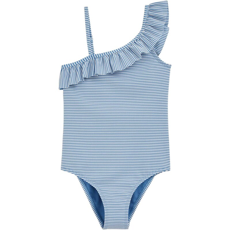 WE Fashion Jednodielne plavky modrá / biela 67298524