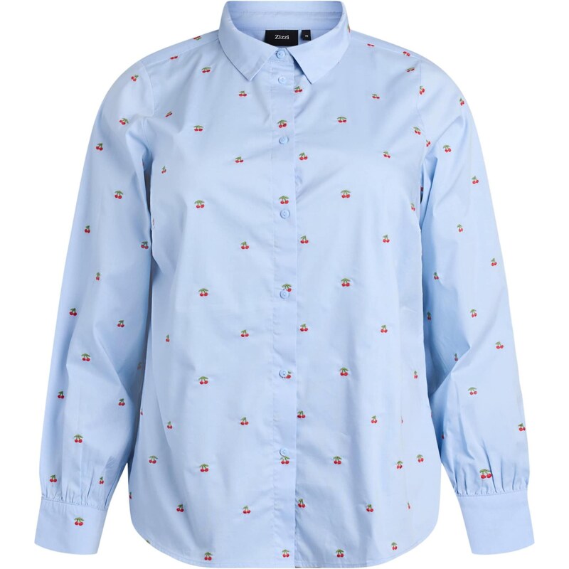 Zizzi Blúzka Mcherry svetlomodrá / zelená / červená 67298538