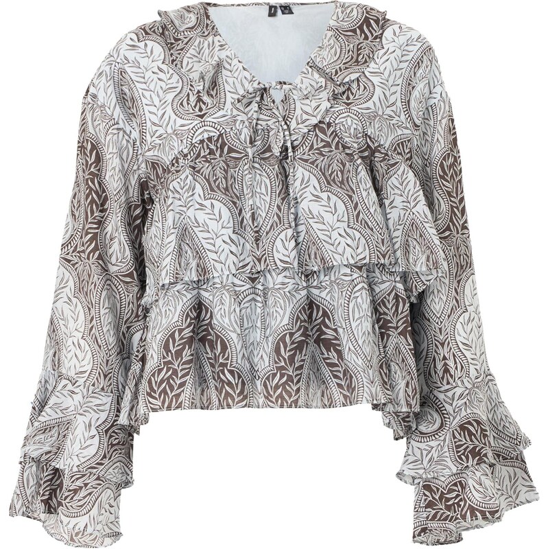 VERO MODA Blúzka VMTARA svetlomodrá / hnedá 67298925