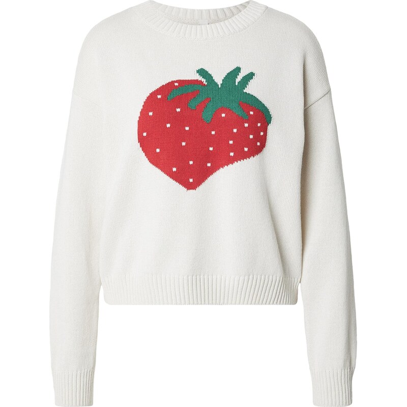 ONLY Sveter ONLELISE slonová kosť / nefritová / jasne červená 67299155