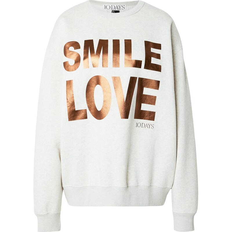 10Days Mikina Smile Love hnedá / svetlosivá 67299214