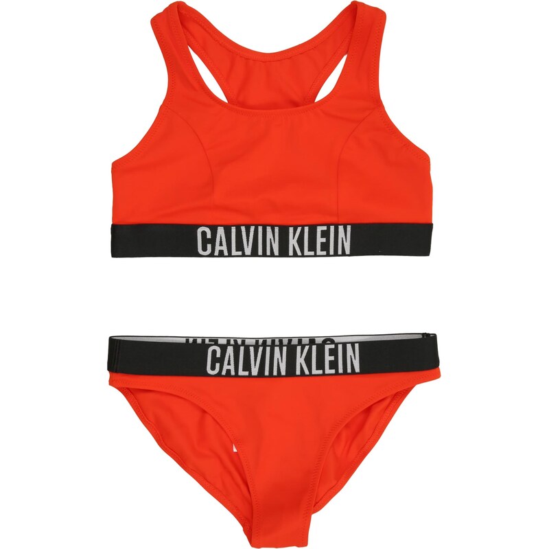 Calvin Klein Swimwear Bikiny oranžovo červená / čierna / biela 67299132