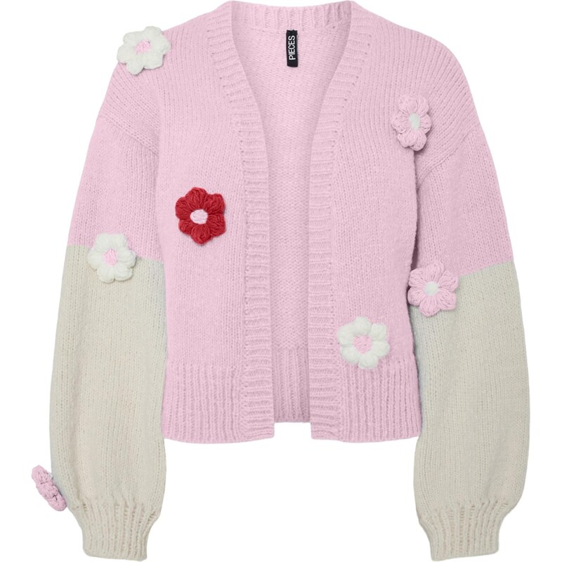 PIECES Kardigán PCJENNER pastelovo zelená / ružová / tmavočervená 67299139