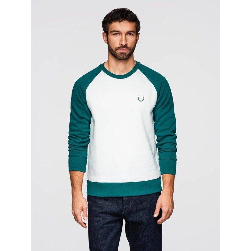 Ombre Clothing Moderná bielo-zelená mikina bez kapucne V1 SSNZ-0239 67301784