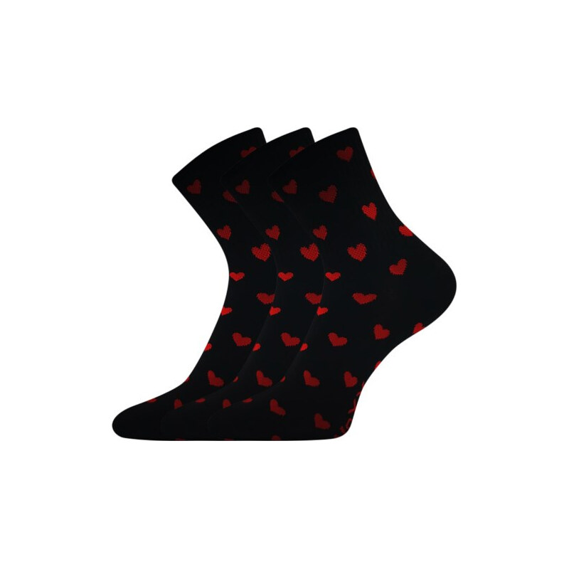 3PACK dámske ponožky VoXX srdíčka viacfarebné (Agapi 2) 67169130