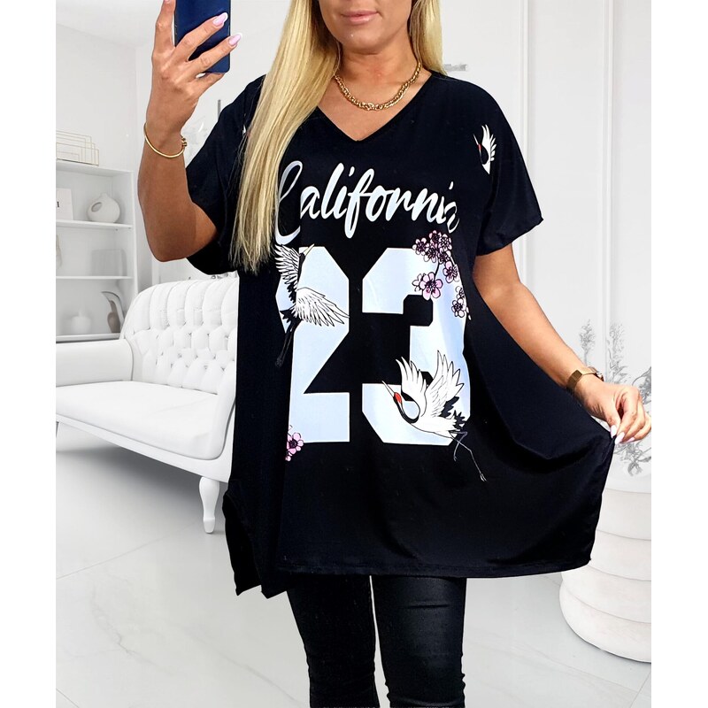 E-shop Tunika s nápisom California 23 čierna