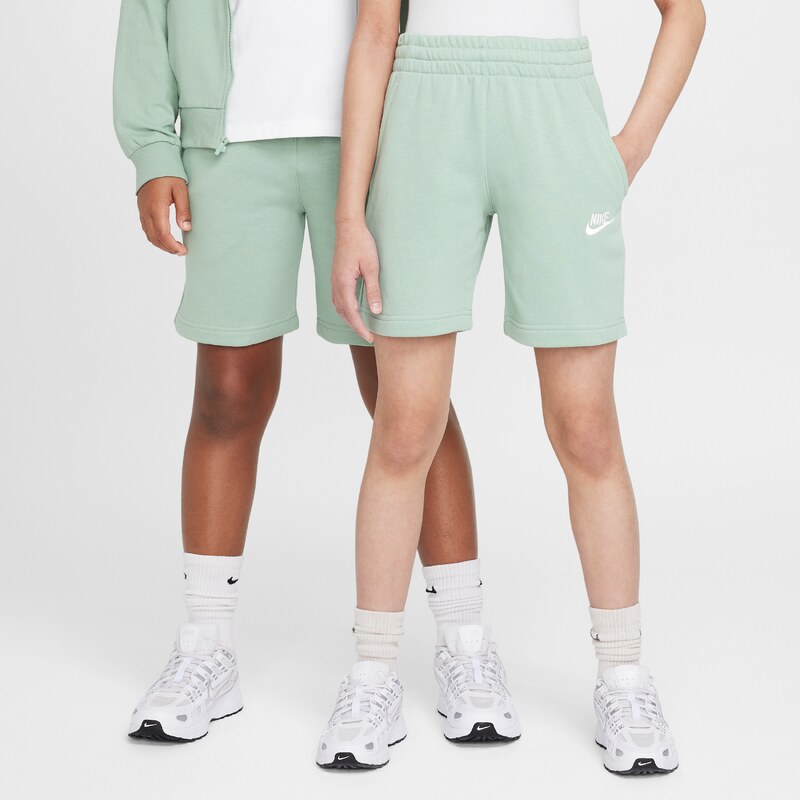 Nike Club Fleece Older Kids French Terry Shorts - Green - Cotton 67915218