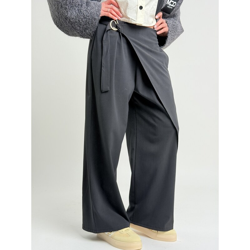 TOSCANA Čierne nohavice s prekladom STRIPE 67309978