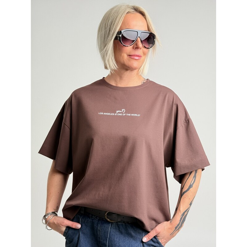 Voga Móda Hnedé tričko LELOS 67309990