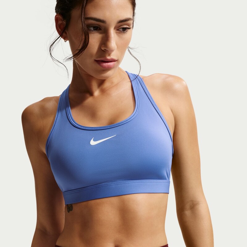 Nike Swoosh Medium Support Womens Padded Sports Bra SAPPHIRE/WHITE 67311586