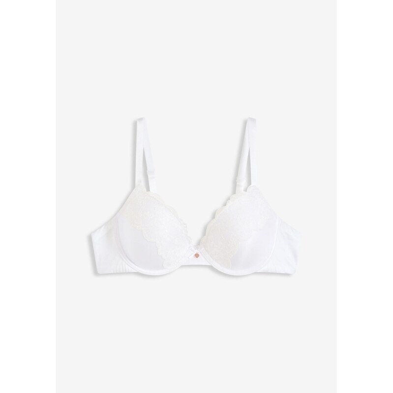 bonprix Vystužená podprsenka s lesklým efektom, farba biela 64843018