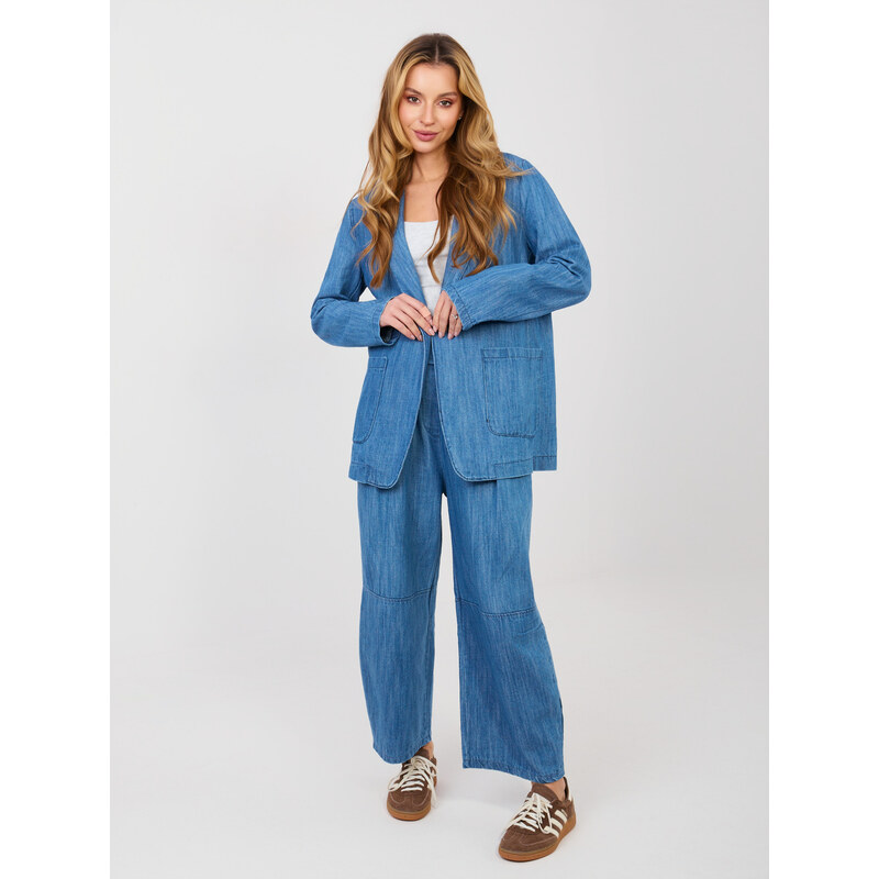 RUE PARIS Modrý dámsky blazer 67313508