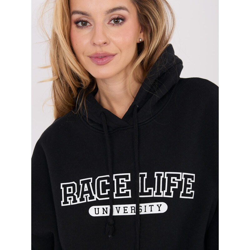 Factory Price Čierna mikina s kapucňou Race Life 67313480