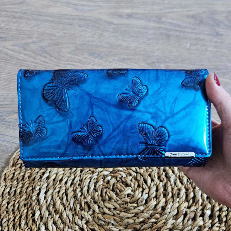 Jennifer Jones Dámska kožená peňaženka modrá ELSA 67311582