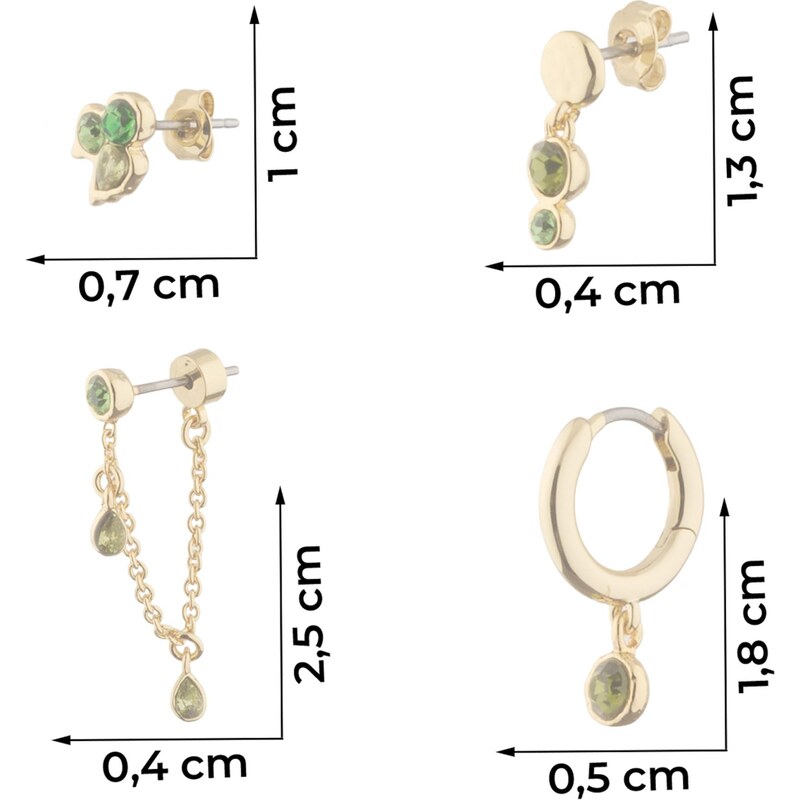 & Other Stories Náušnice zlatá / limetová / olivová 65884854