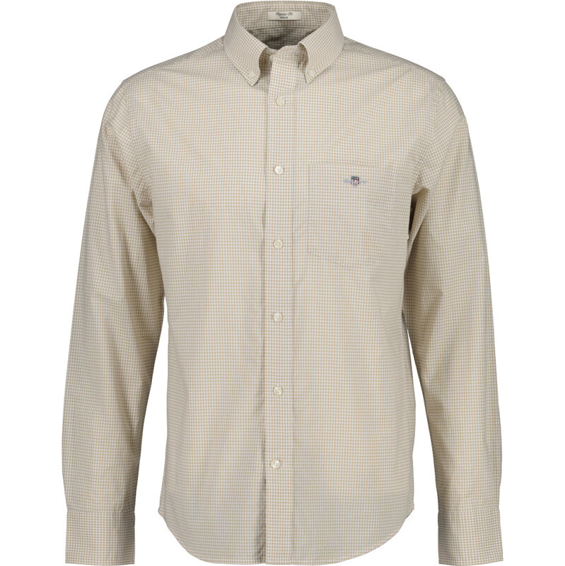 KOŠEĽA GANT REG CLASSIC POPLIN GINGHAM SHIRT OAT BEIGE 67313130