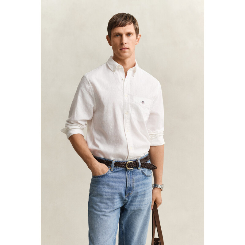 KOŠEĽA GANT REG COTTON LINEN SHIRT WHITE 67313141