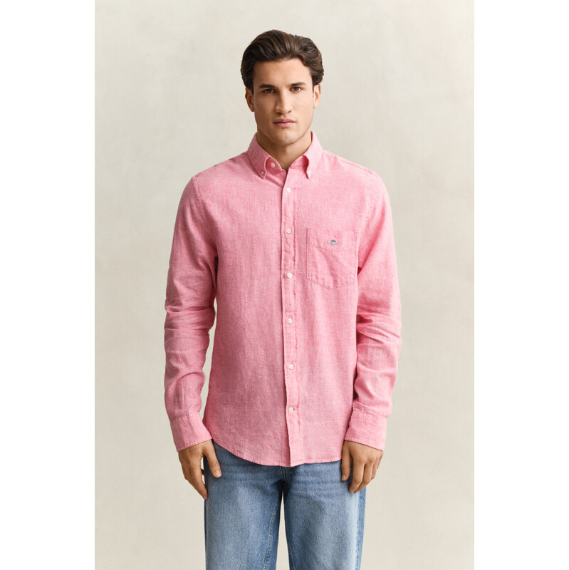 KOŠEĽA GANT REG COTTON LINEN SHIRT ROSE PINK 67313139
