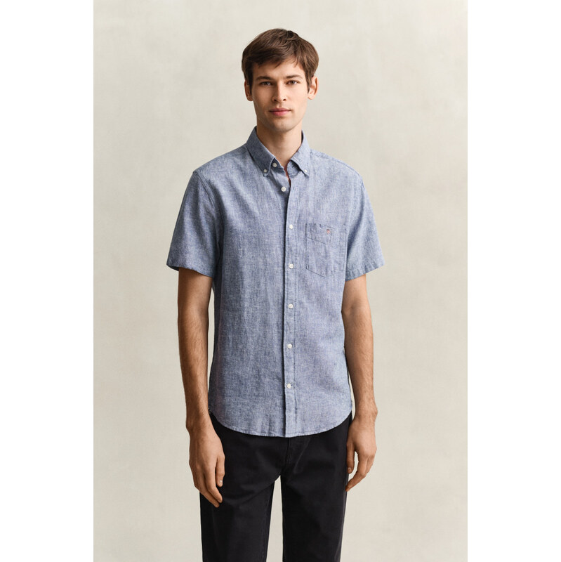 KOŠEĽA GANT REG COTTON LINEN SS SHIRT VINTAGE BLUE 67313144