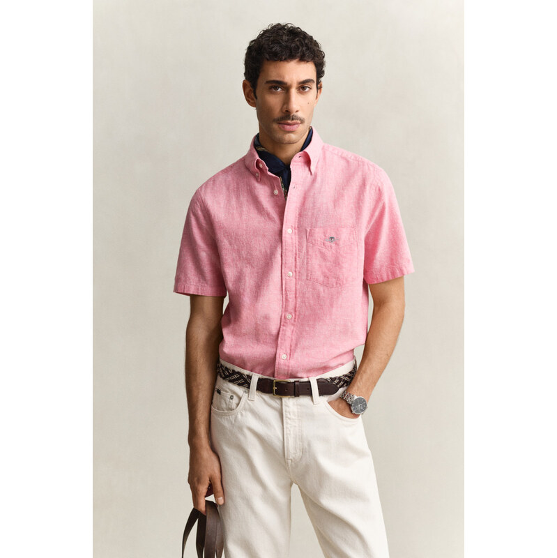 KOŠEĽA GANT REG COTTON LINEN SS SHIRT ROSE PINK 67313143