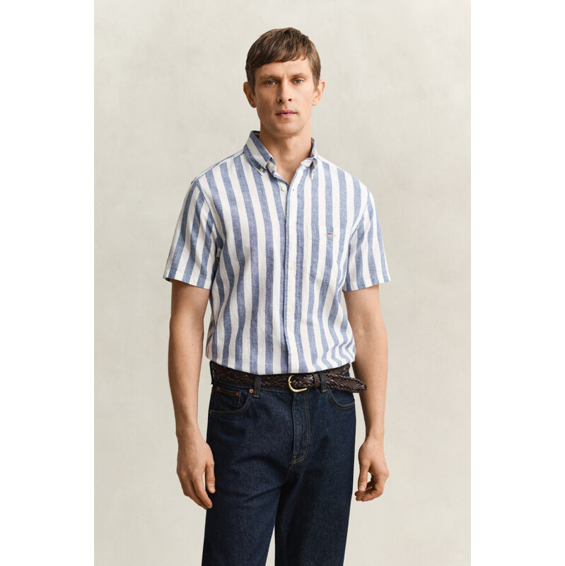 KOŠEĽA GANT REG COTTON LINEN STRIPE SS SHIRT VINTAGE BLUE 67313155