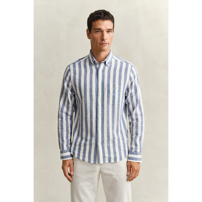 KOŠEĽA GANT REG COTTON LINEN STRIPE SHIRT VINTAGE BLUE 67313154