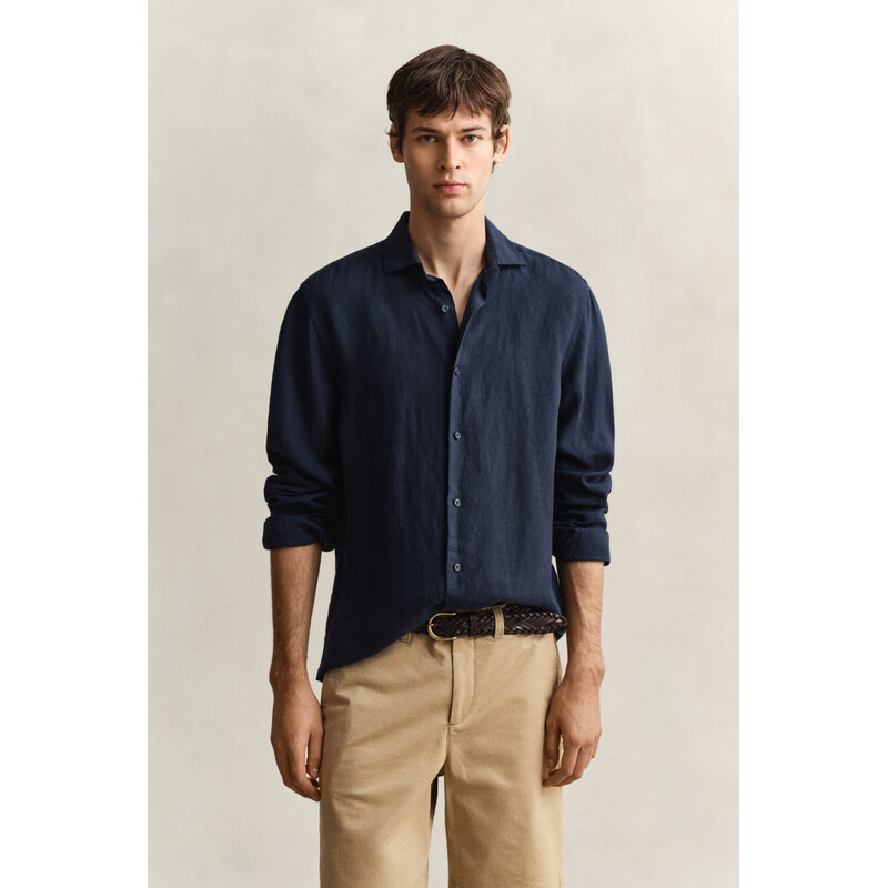 KOŠEĽA GANT REG LINEN SHIRT EVENING BLUE 67313164