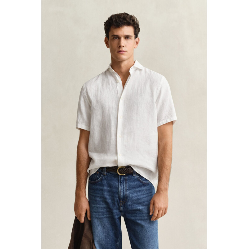 KOŠEĽA GANT REG LINEN SS SHIRT WHITE 67313170