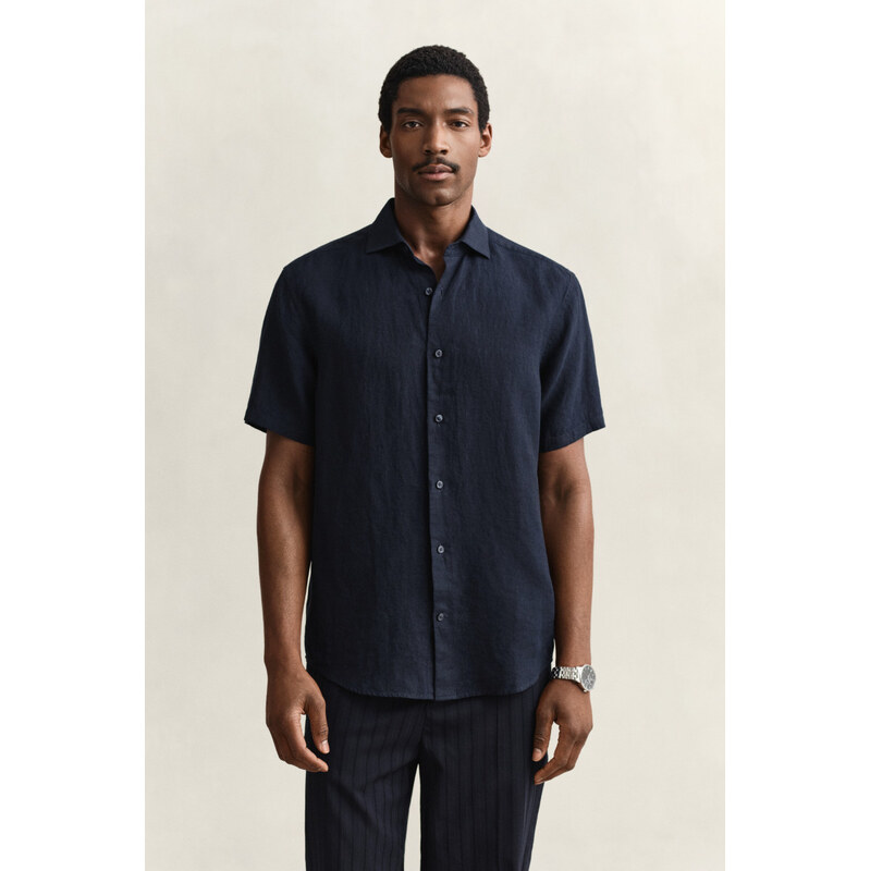 KOŠEĽA GANT REG LINEN SS SHIRT EVENING BLUE 67313168