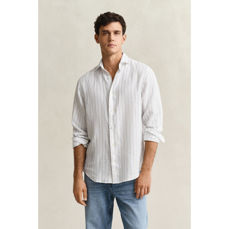KOŠEĽA GANT REG LINEN STRIPE SHIRT WHITE 67313176