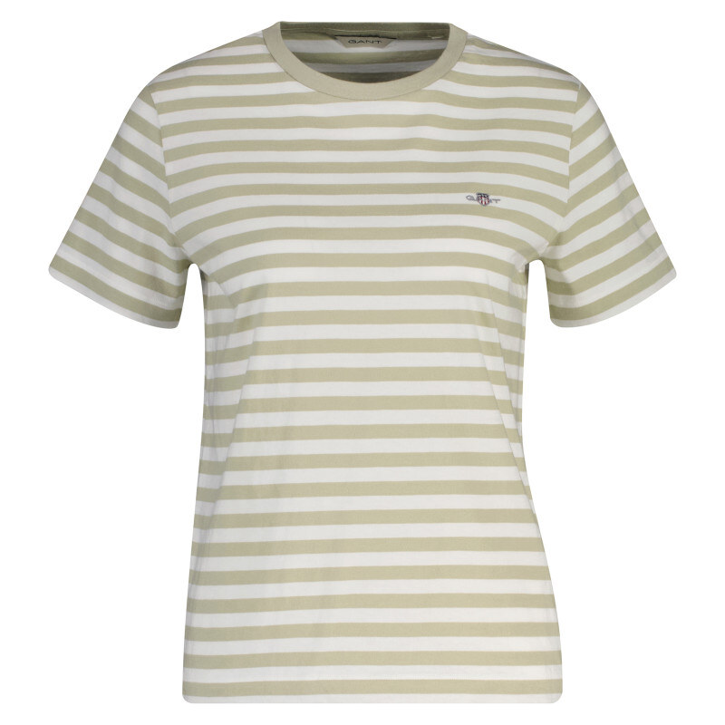 TRIČKO GANT REG STRIPED SHIELD SS T-SHIRT COUNTRY BEIGE 67313195