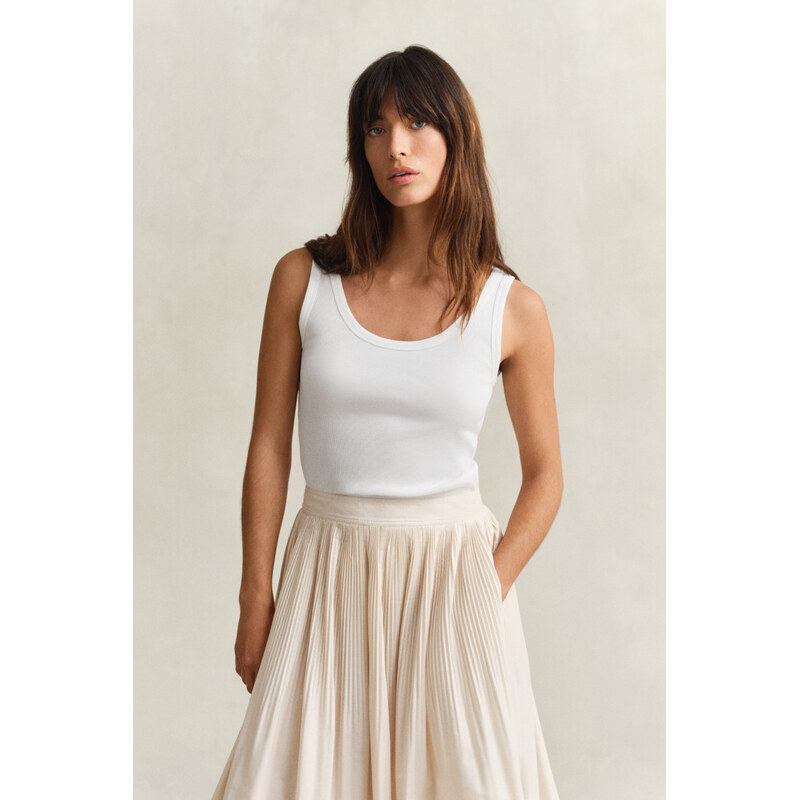 TOP GANT SLIM RIBBED TANK TOP WHITE 67313204