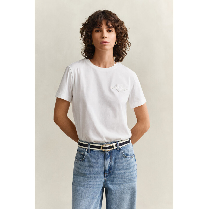 TRIČKO GANT REG TONAL SHIELD SS T-SHIRT WHITE 67313234