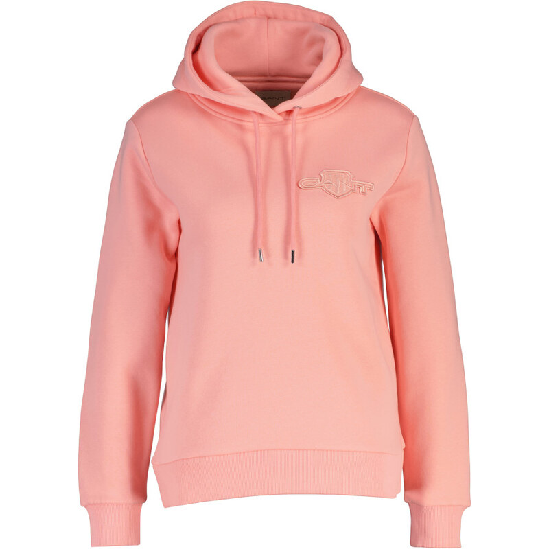 MIKINA GANT REG TONAL SHIELD HOODIE LILLY PINK 67313229