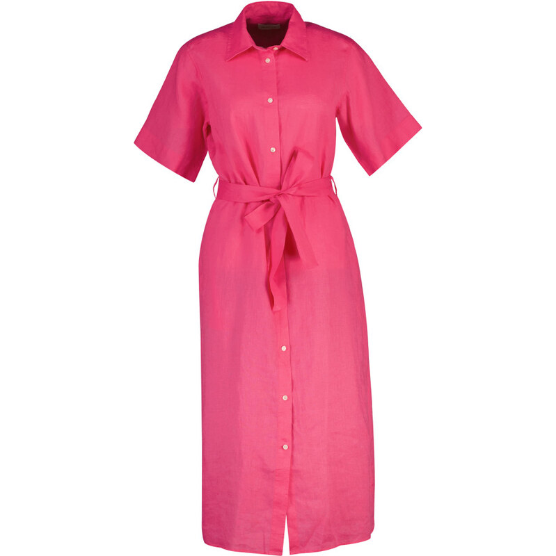 ŠATY GANT LINEN SS SHIRT DRESS BRIGHT FUSCHIA 67313276