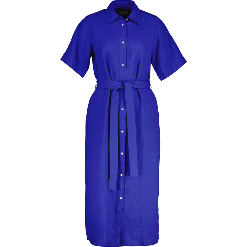 ŠATY GANT LINEN SS SHIRT DRESS ROYAL BLUE 67313277