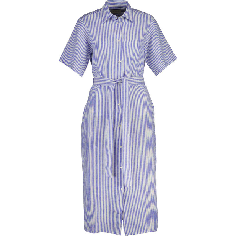 ŠATY GANT STRIPED LINEN SS SHIRT DRESS ROYAL BLUE 67313278