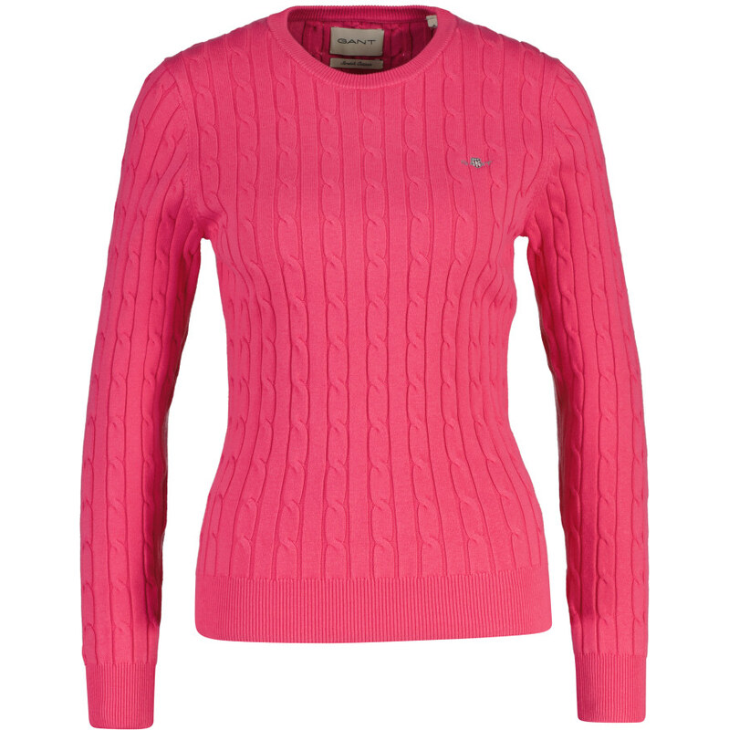 SVETER GANT STRETCH COTTON CABLE C-NECK BRIGHT FUSCHIA 67313292
