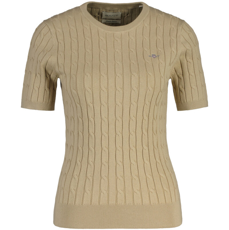 SVETER GANT STRETCH COTTON CABLE SS C-NECK OAT BEIGE 67313308
