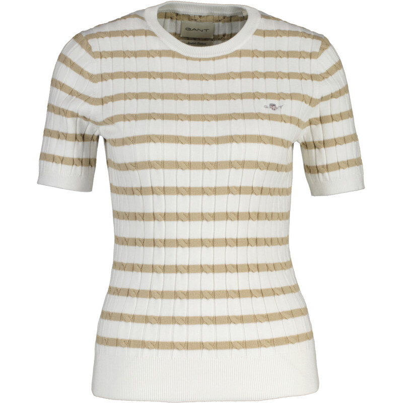 SVETER GANT STRETCH COTTON CABLE STRIPE SS OAT BEIGE 67313313