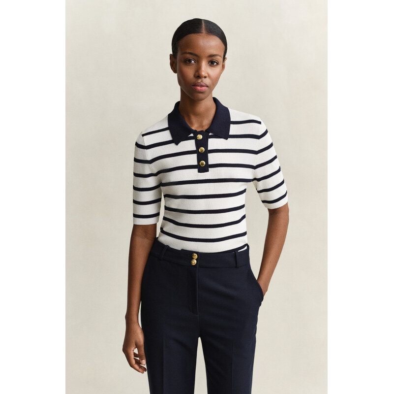 SVETER GANT STRIPED KNIT RUGGER EVENING BLUE 67313320