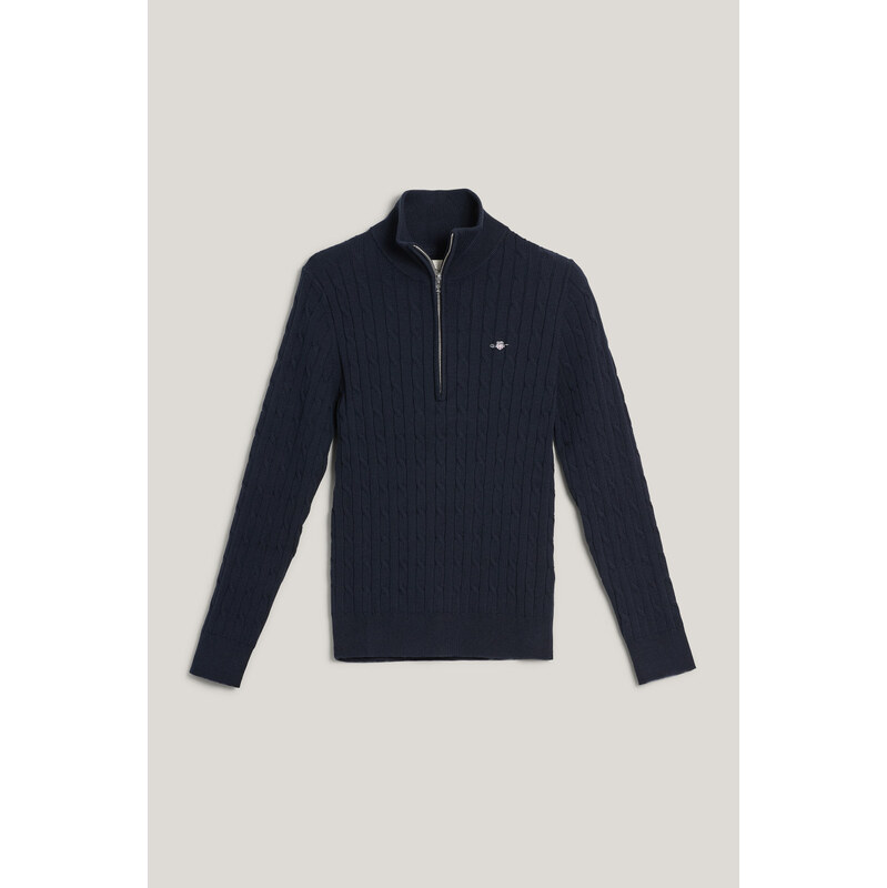 SVETER GANT STRETCH COTTON CABLE HALF-ZIP EVENING BLUE 67313317