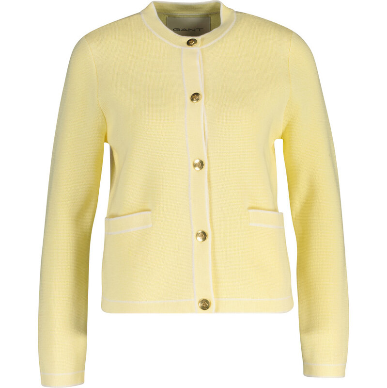 SVETER GANT COTTON KNIT JACKET VANILLA YELLOW 67313324
