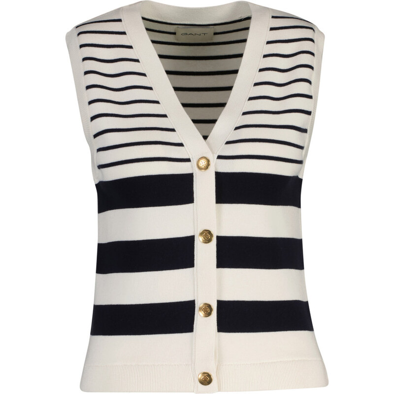 VESTA GANT STRIPED KNIT VEST EGGSHELL 67313325